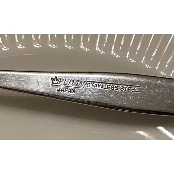 VTG Eldan ELD18 Stainless Steel Flatware Japan Roses 4 Ice Tea Spoons + 1 Knife - Picture 15 of 15